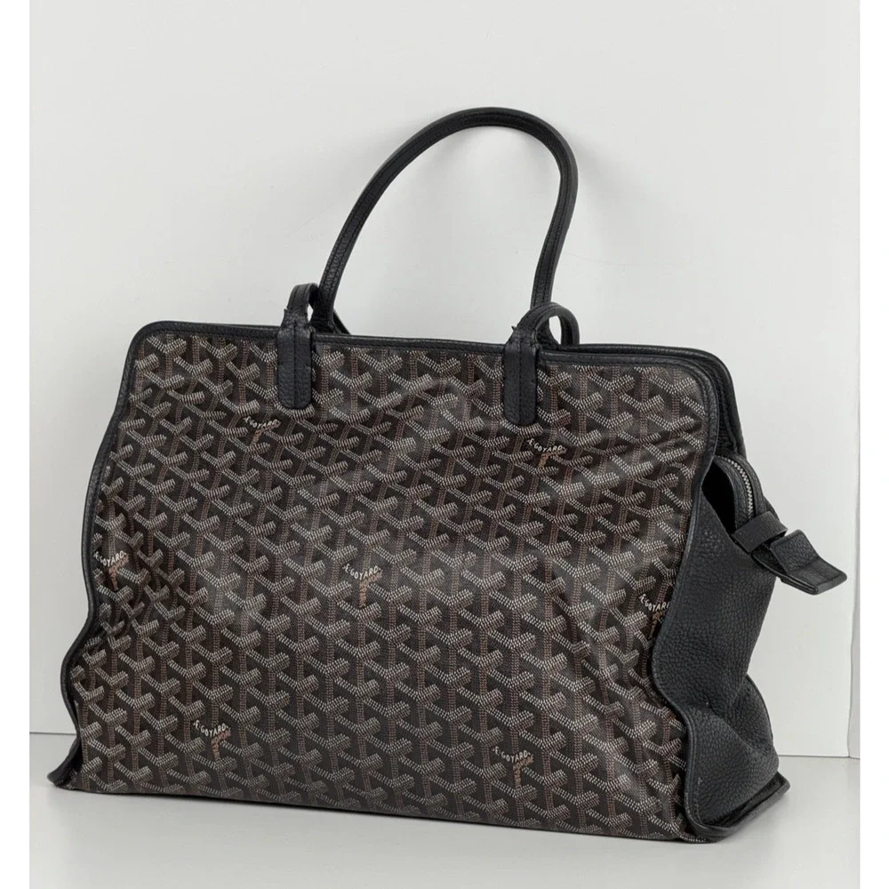 Goyard Sac Hardy PM Pet Carrier Noir in Goyardine Coated Canvas B6